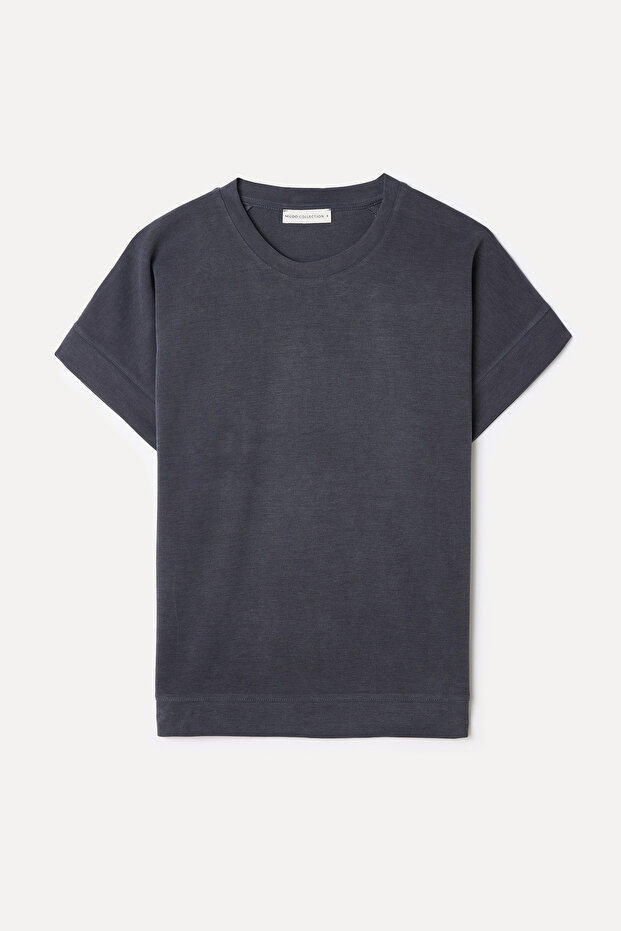 Women's Anthracite Modal Blend Low Sleeve Blouse