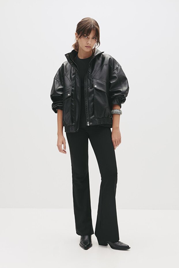 Yüksek Bel Çan Paça Pantolon - 2