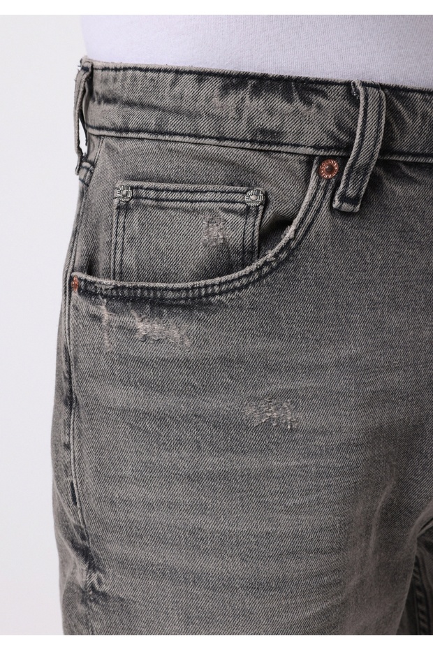 Regular Fit Erkek Siyah Jean Pantolon - 5