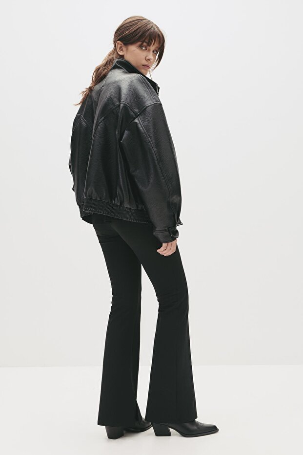 Yüksek Bel Çan Paça Pantolon - 3