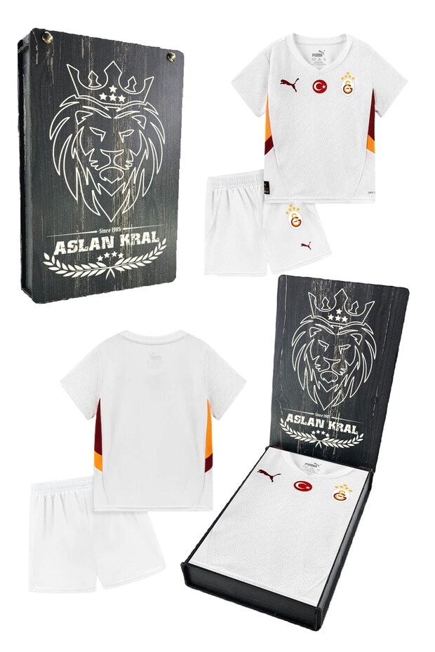 Original Licensed 24-25 White 5 Star Laser Lion Printed Children's Jersey Set Hed