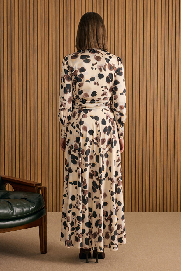 بلوزة مربوطة جانبية منقوشة - 5