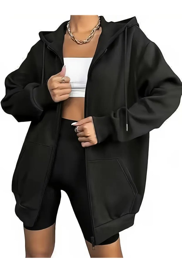 Hooded Unisex Zippered Sweatshirt / Cardigan