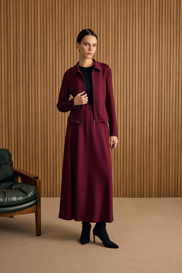 Beli Lastikli Örme Kloş Etek - 1