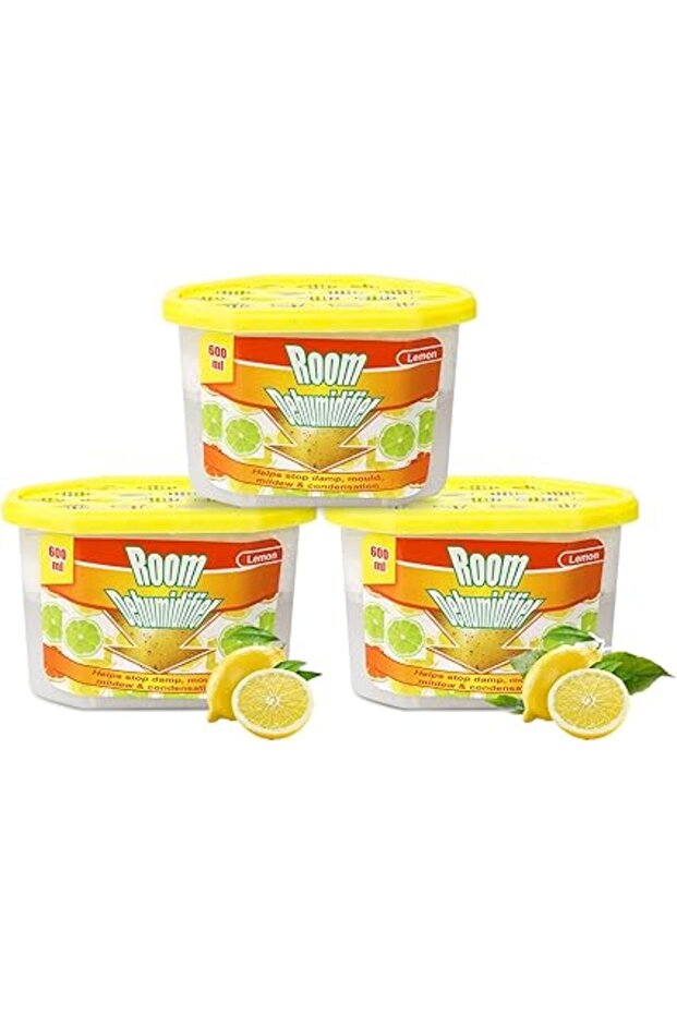 Homarket Moisture Absorber Box, Lemon-3 packs, Dehumidifier for Closet, Bedroom and Kitchen, Odor El