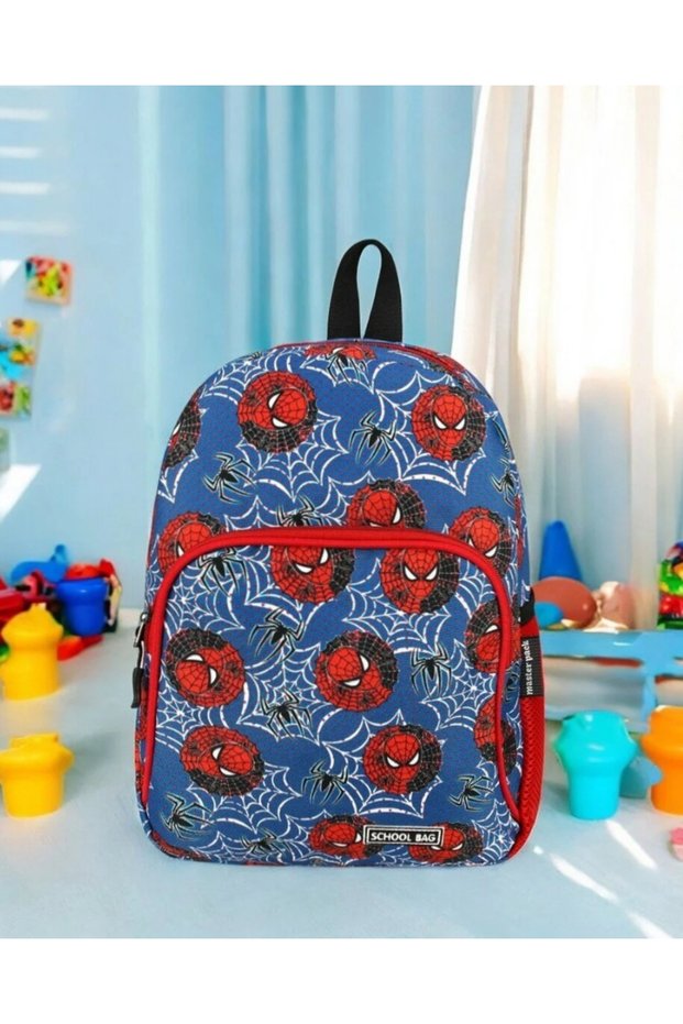 Kindergarten Nursery Boys' Spider Backpack with Water Bottle Compartment 2 Compartments 125