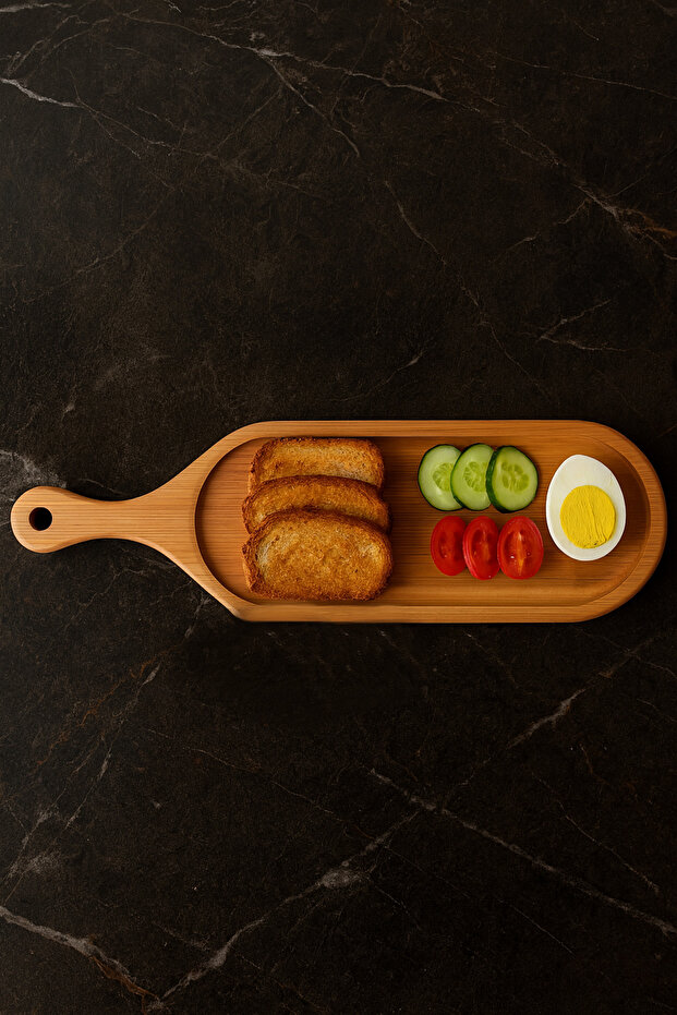 Vergis Wooden Oval Presentation Plate, Serving Plate, Breakfast Plate (American Ash) 39X12Cm