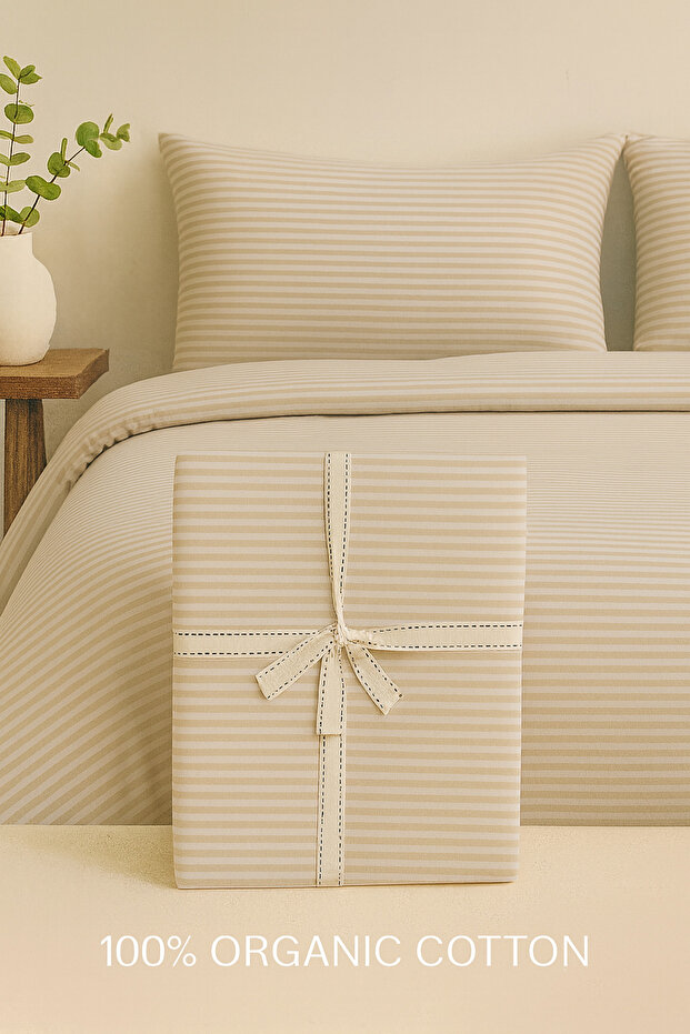 Serenity Çift Kişilik Nevresim Takımı %100 Organik Pamuk Bej - 1