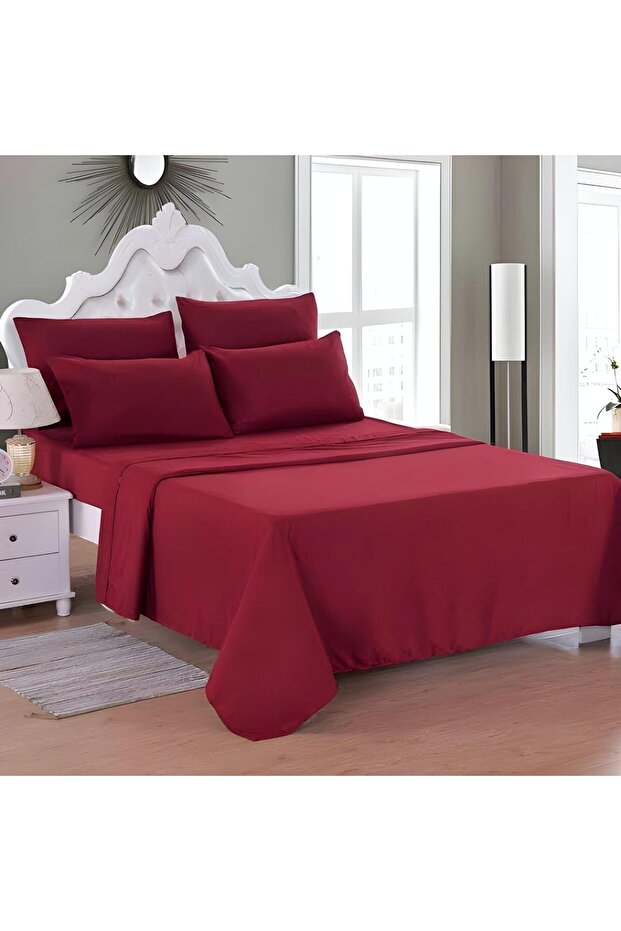 Soft & Durable Cotton Blend Flat Bed Sheet | 178x254cm | 220 Thread Count | Solid Pattern Single Fla