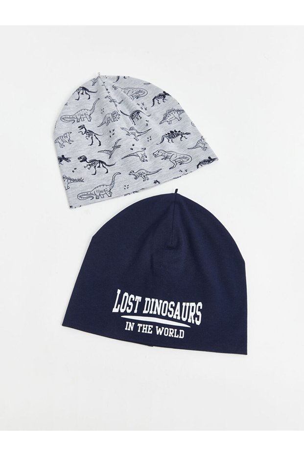 Rmz Gi̇yi̇m Farkiyla Printed Boys' Beanie Hat 2-Pack