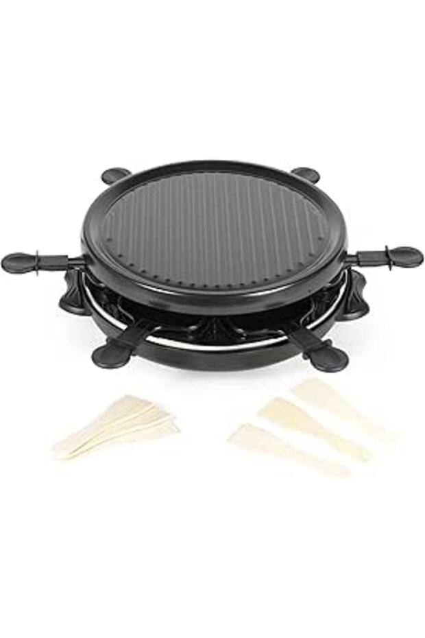 Giles& Posner EK4511G Electric Round Non-Stick Raclette Grill - Indoor Tabletop 6 Person Raclette, N