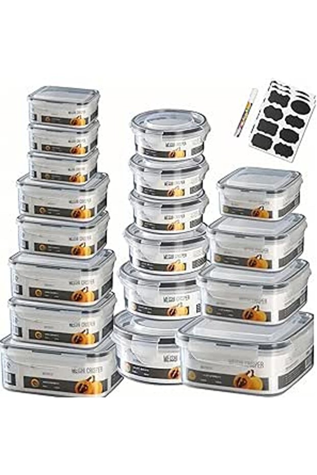PREMIFY 18 Pcs Large Food Storage Containers, Airtight Meal Prep Container Set with Lids & 20 Labels - 1