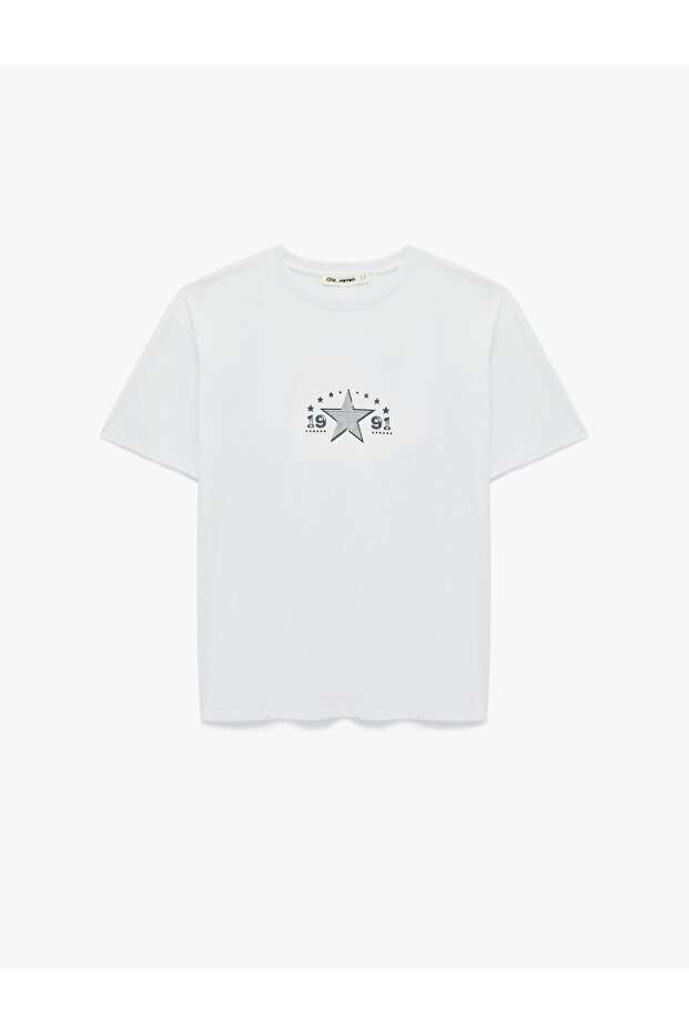 Comfortable Fit Short Sleeve Crew Neck Cotton Back Printed T-Shirt