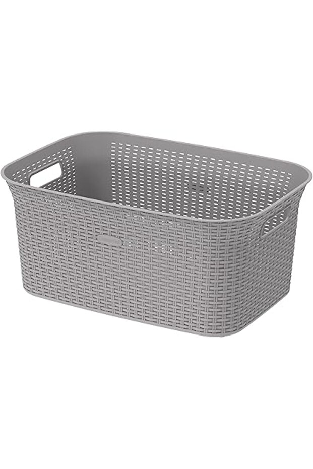 Cosmoplast 50L Cedarattan Laundry Basket, Grey