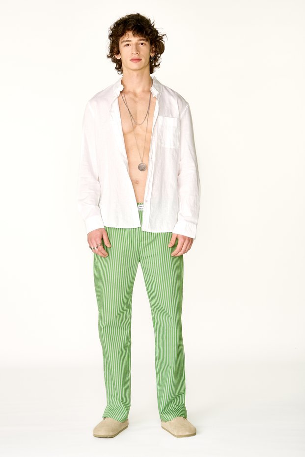 Cats Green Striped Regular Pants