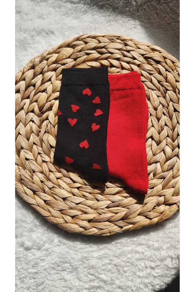 جوارب سادة بتصميم قلب - عبوة من قطعتين - 4