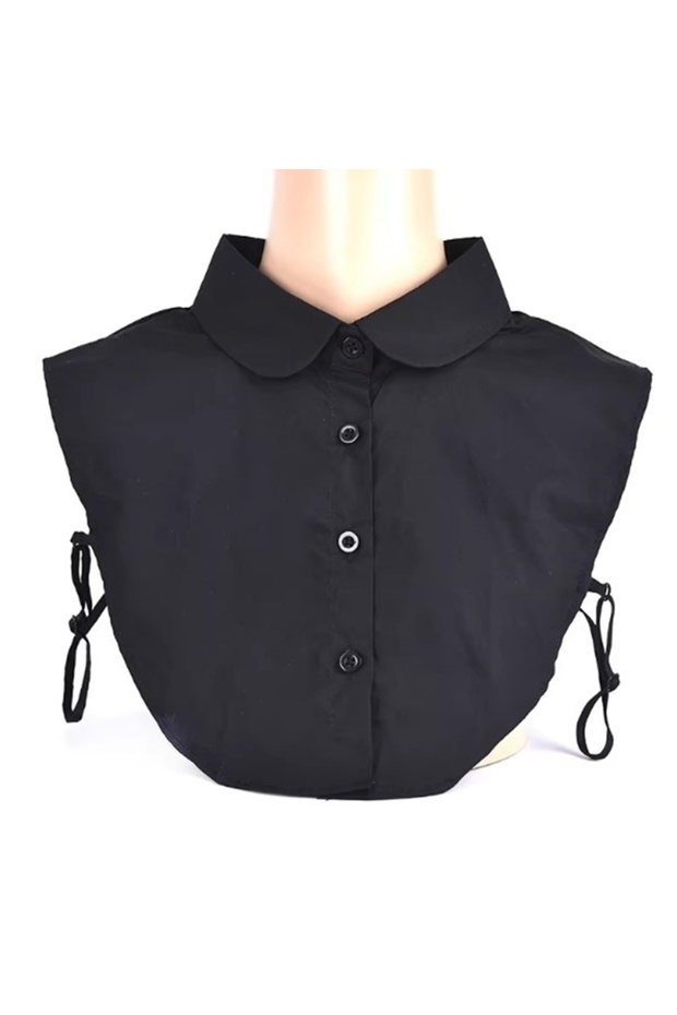 False shirt collar, removable, simple rounded pattern, Black - 4