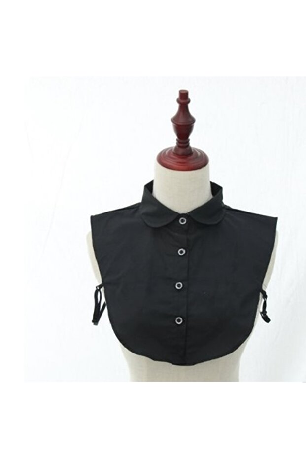 False shirt collar, removable, simple rounded pattern, Black - 6