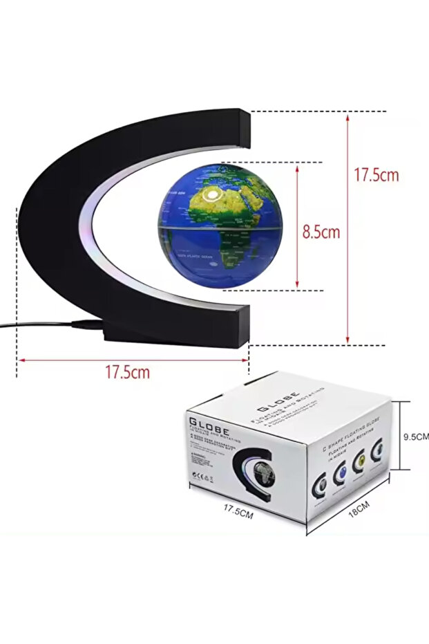 Blue floating globe in arc shape - 5