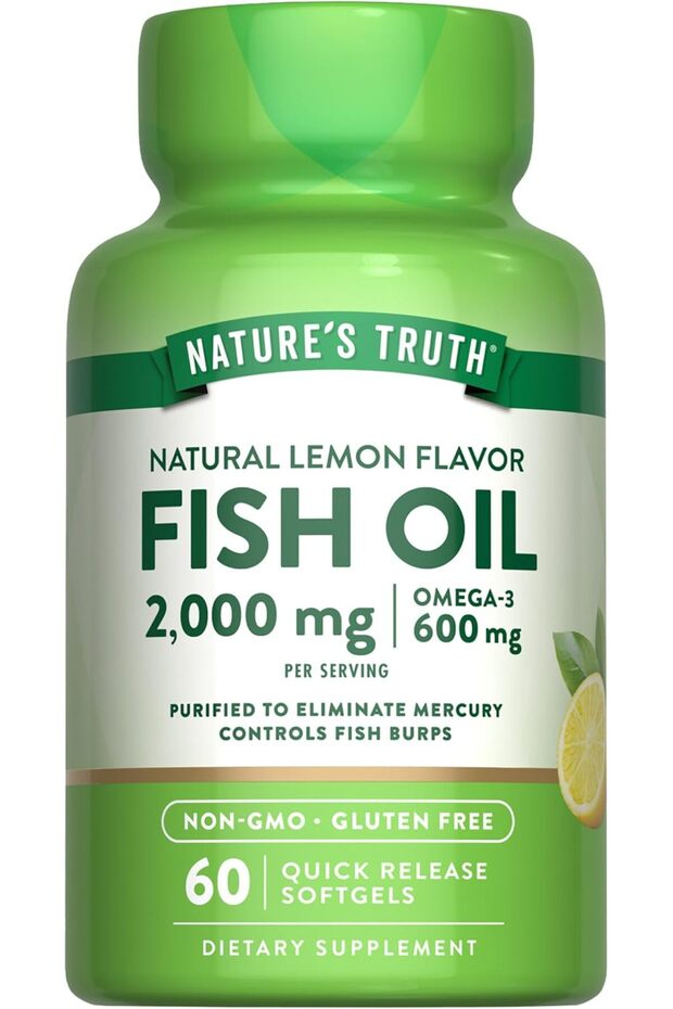 Fish Oil 1,000 mg Lemon Flavor 60 Softgels
