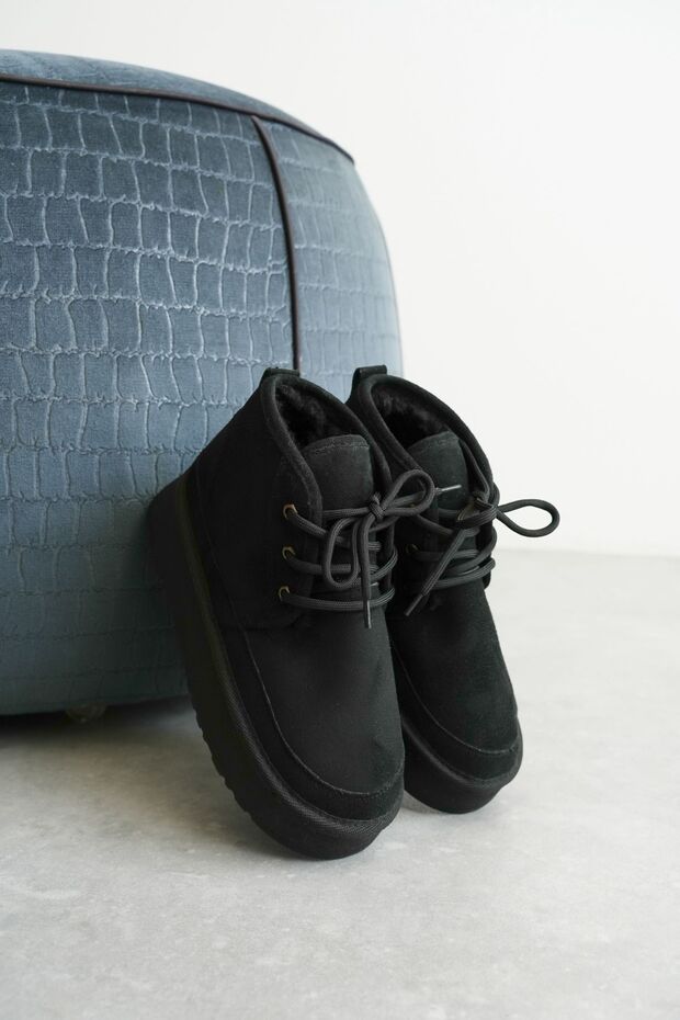 Olivia Women's Lace-Up Suede Fur Boots