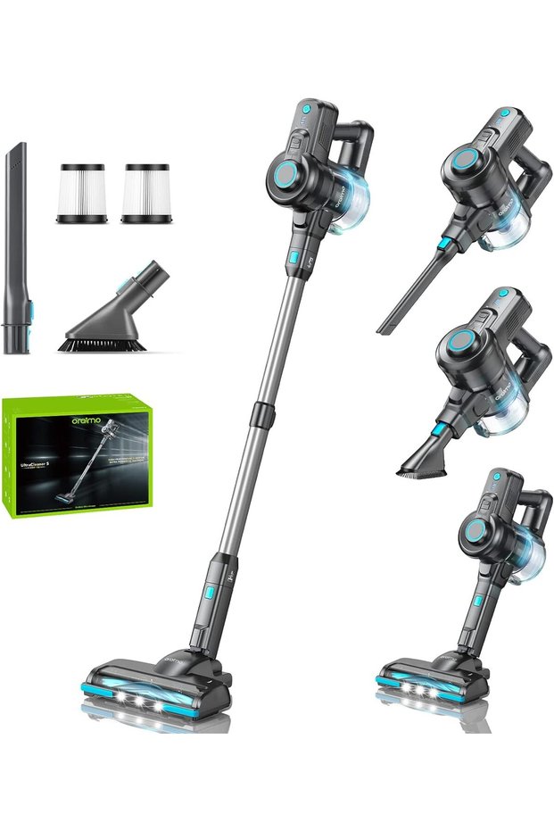 Cordless Vacuum Cleaner, 2-speed adjustment Upgrade Lightweight Stick Vacuum OSV-102B with Self-Standing, Anti-tangle,Battery Vacuum Cleaner with LED for Home Pet Hair Carpet Hardwood Floor