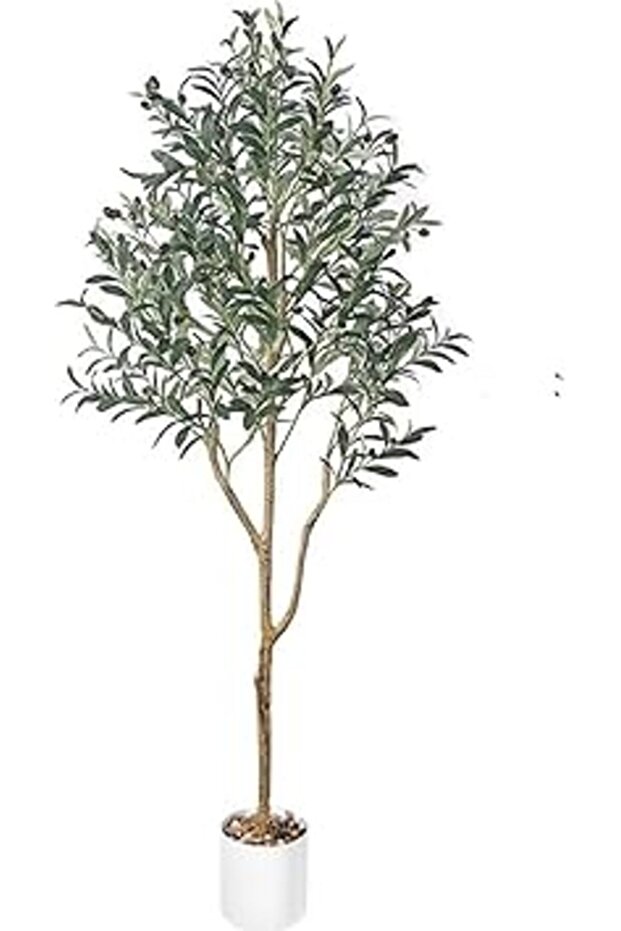 SCHENKERO Artificial Olive Tree,120cm with Lifelike Olive Branches and Fruits,Perfect Lifelike Long