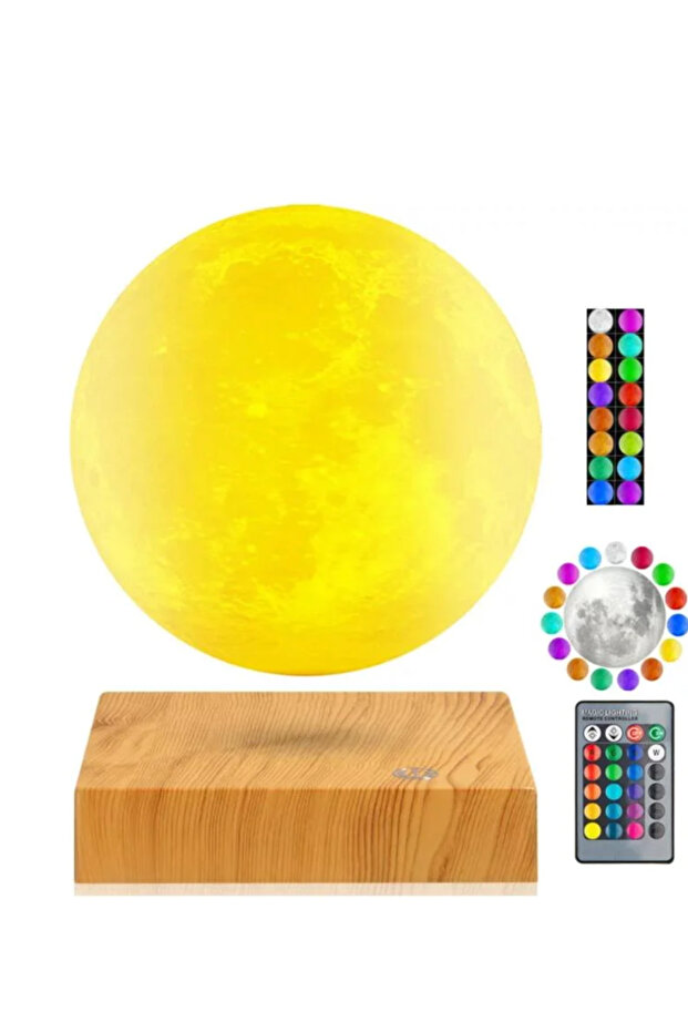 Floating moon light brown base with lighting - 2