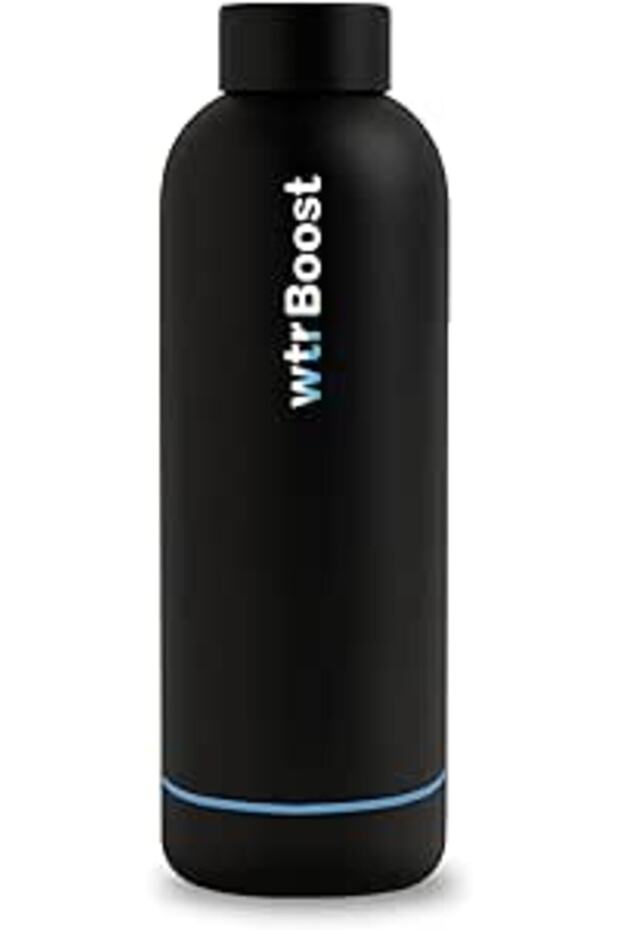 wtrBoost Matt Black Insulated Stainless Steel Water Bottle - 500ml Flask for Hot or Cold Beverages,