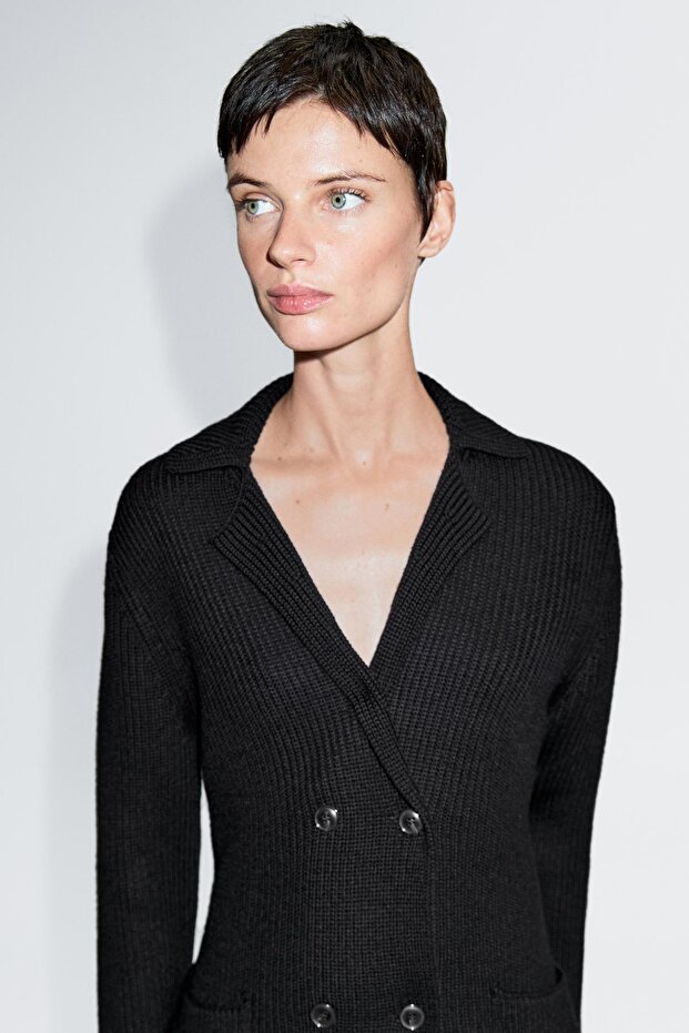 %100 yün kruvaze hırka - 2