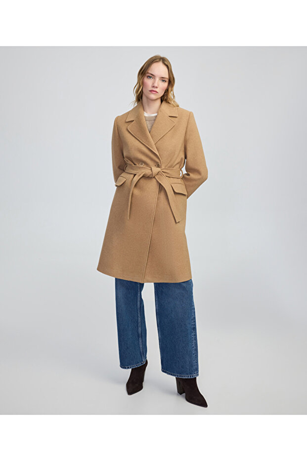 Kuşaklı kaşe kaban - 1