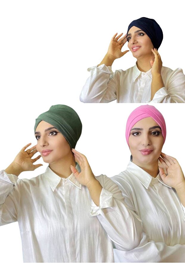 3 قطع - قبعة متشابكة