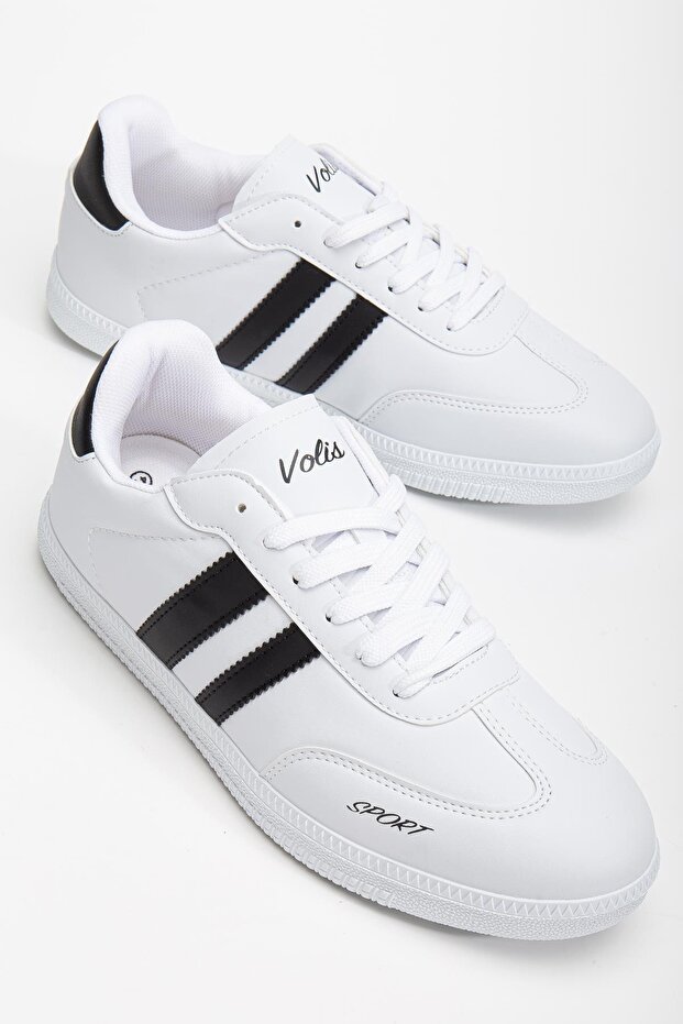 Men's Sports Shoes White Samba Model Thin Sole Lace-Up