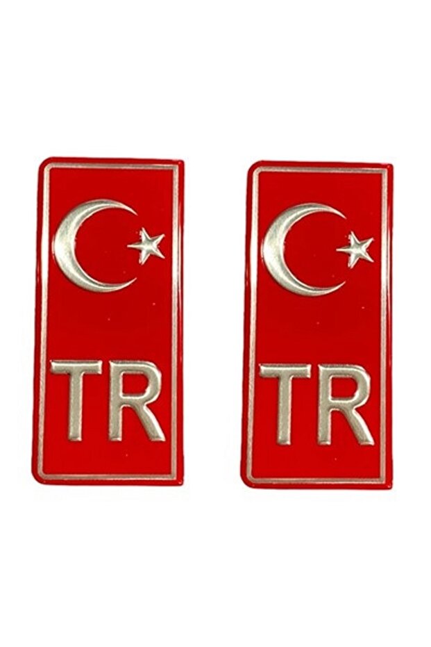 Tr Bayrak Plakalik Sticker Kabartma Folyo a Kali̇te 2 Adet