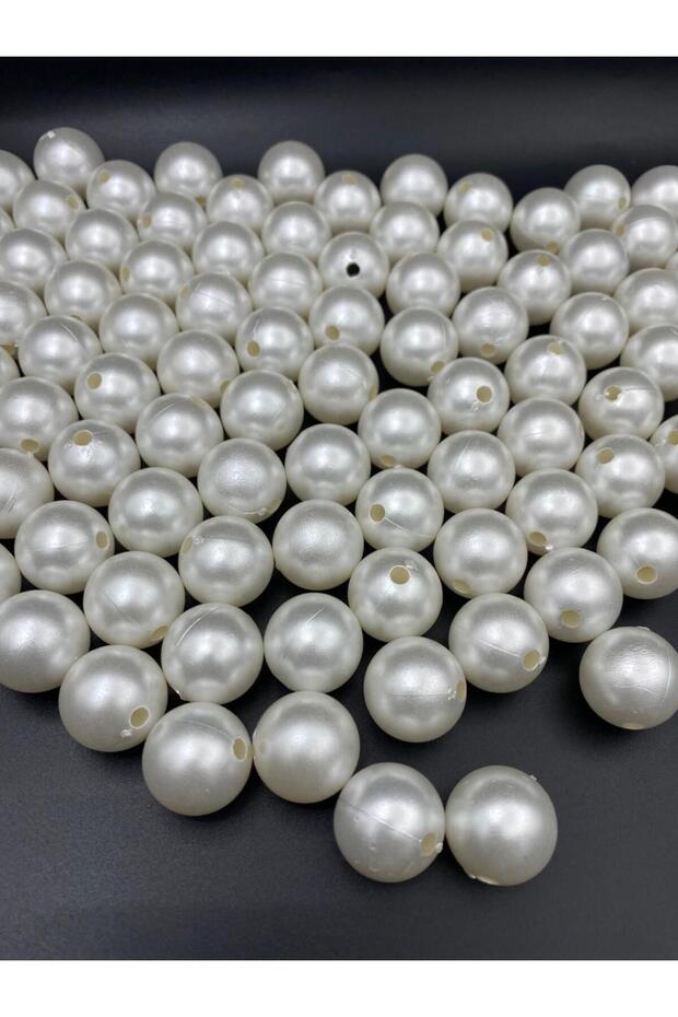 20mm Cream Color Plastic Pearl Beads, Beads for Bag and Jewelry Making (250 Gr,~60 Pcs)