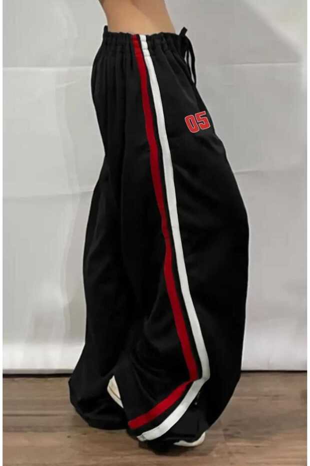 05 Number Oversize Bel İp Detaylı Baggy Eşofman Altı - 2