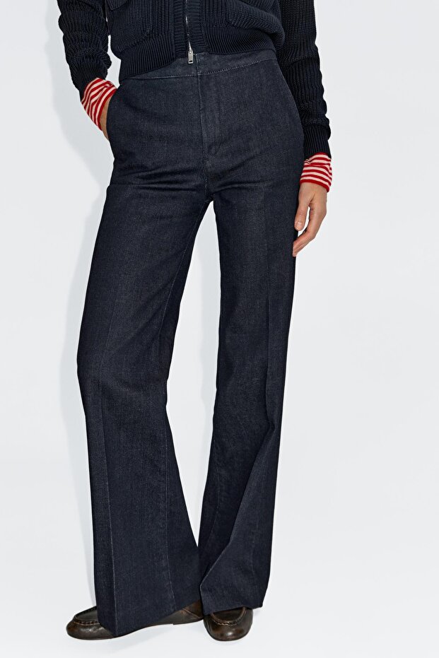 İspanyol paça yüksek bel jean - 3