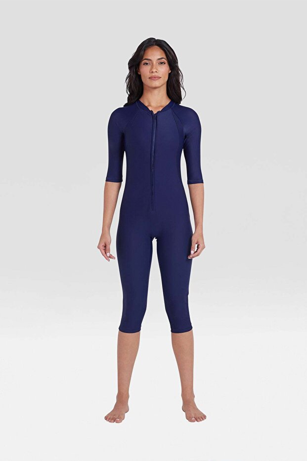 Ladies Slim-Kini Swimsuit 3/4 Length - Navy