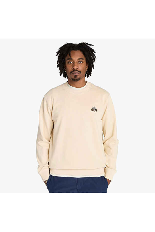 Three Patch Logo Erkek Bej Sweatshirt - 1