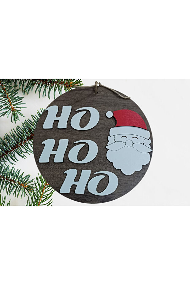 Ho Ho Ho New Year Christmas Santa Claus Wall Decor Pine Tree Ornament