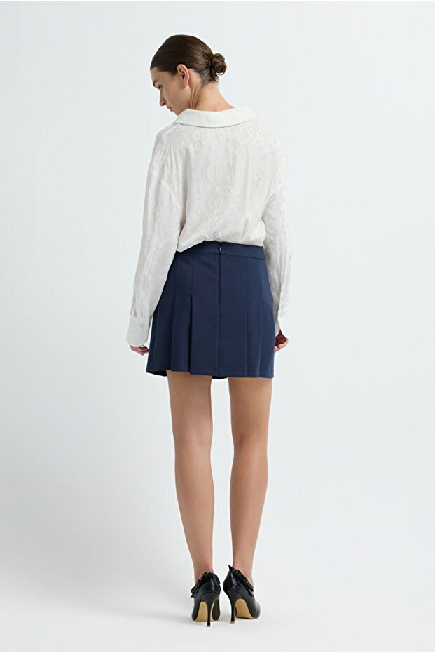 Pileli Mini Etek - 8