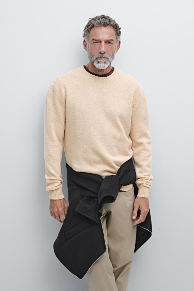 Yün karışımlı bisiklet yaka kazak - 2