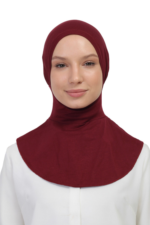 Practical Neck Collar Snap-On Bonnet – Sports Bonnet – Non-Slip, Anti-Sweat – Burgundy