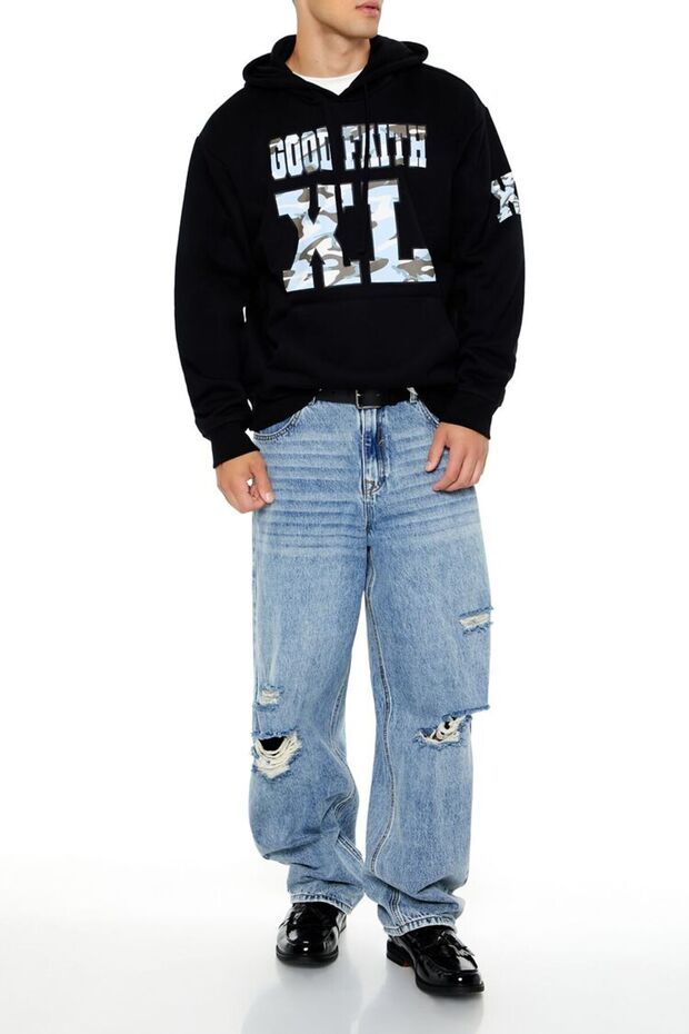 Baskılı Kapüşonlu Sweatshirt - 4