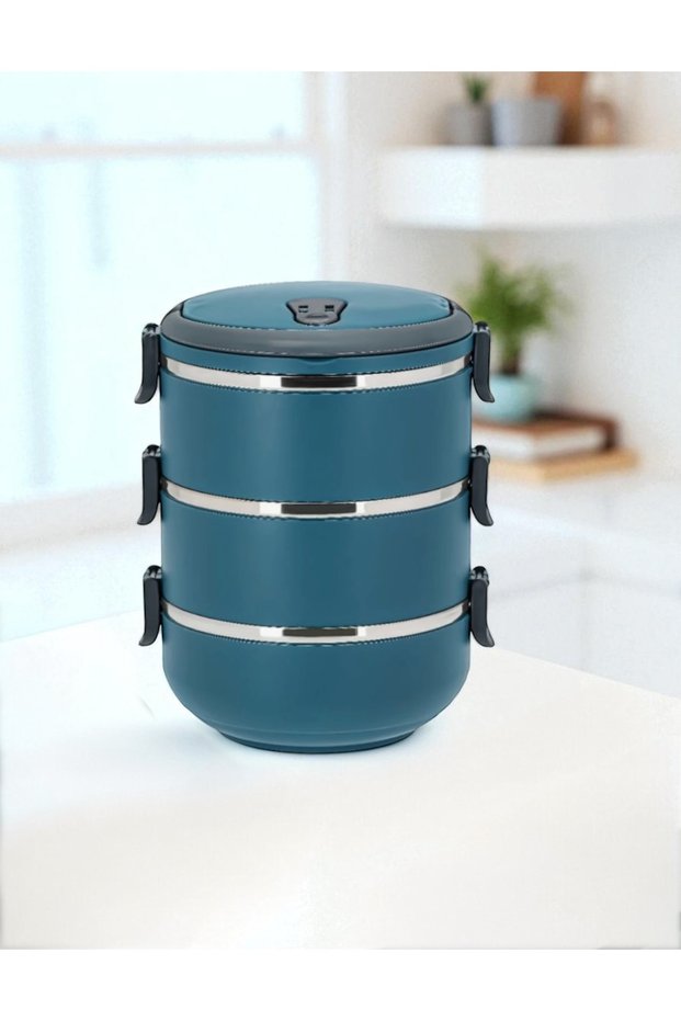 Workplace Picnic Camping Food Storage Thermos Steel Bowl 3-Piece Food Canteen