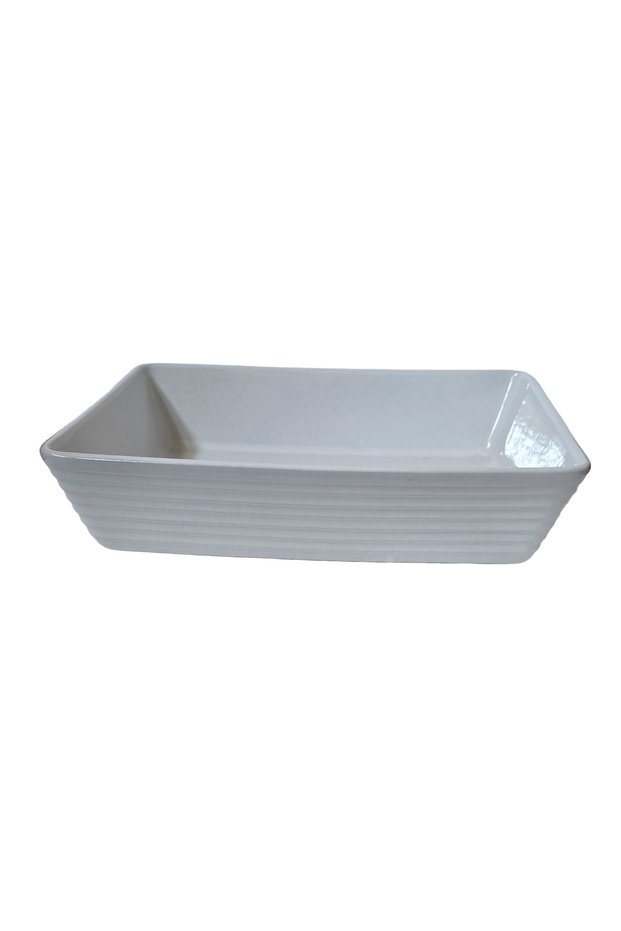 Rectangular heat-resistant dish, 31.5×26.5×7 cm, White