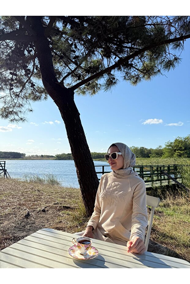 TAŞ APLİKELİ KAPÜŞONLU SWEATSHIRT MB21321-26K - 3