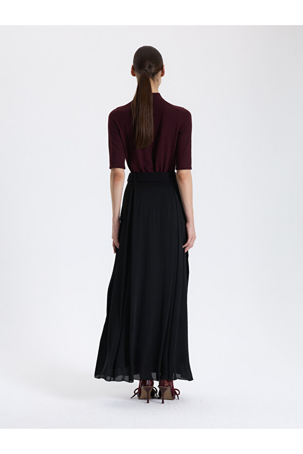 Siyah Asimetrik Maxi Etek - 5