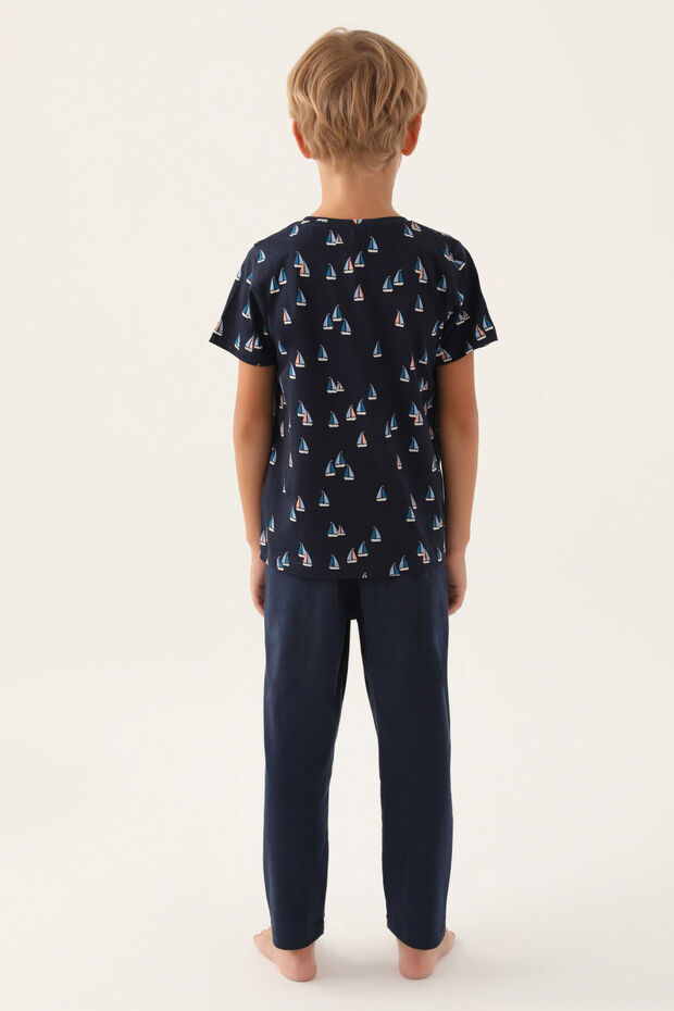 طقم بيجامة للأولاد باللون الأزرق الداكن - 5