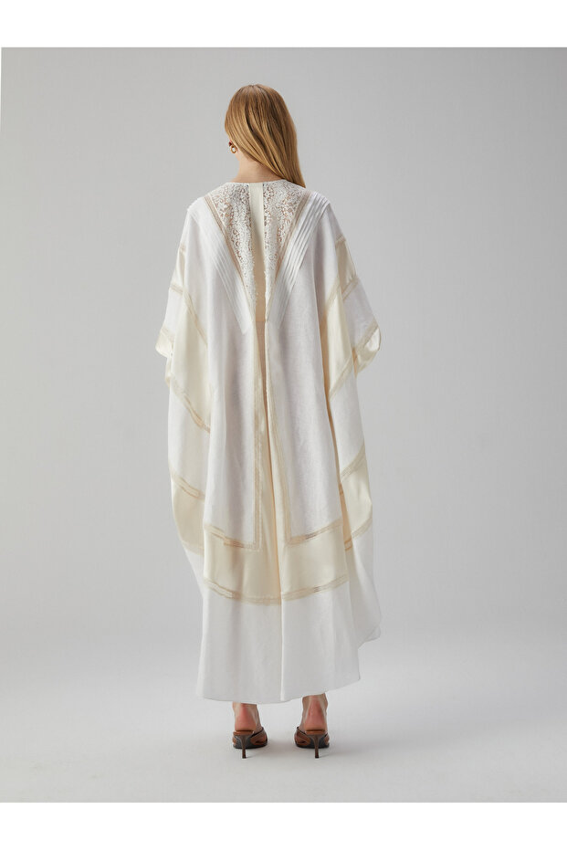 Oversize Bej Elbise - 3